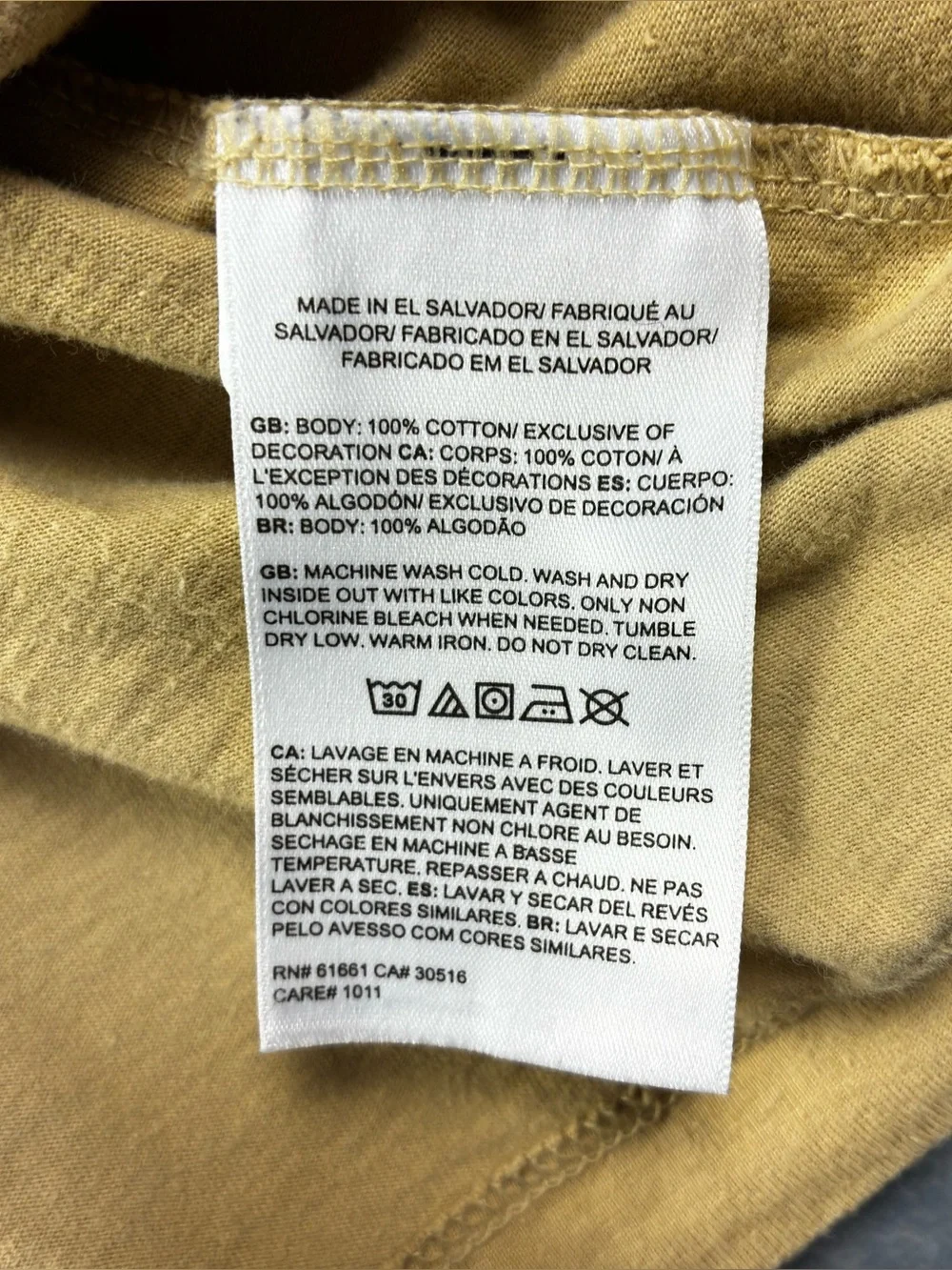 North Face Never Stop Exploring T-Shirt Size Large Tan Double Sided 100% Cotton
